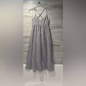 ANTIBES BLANC 100% Linen Striped
Maxi Dress Size 4
